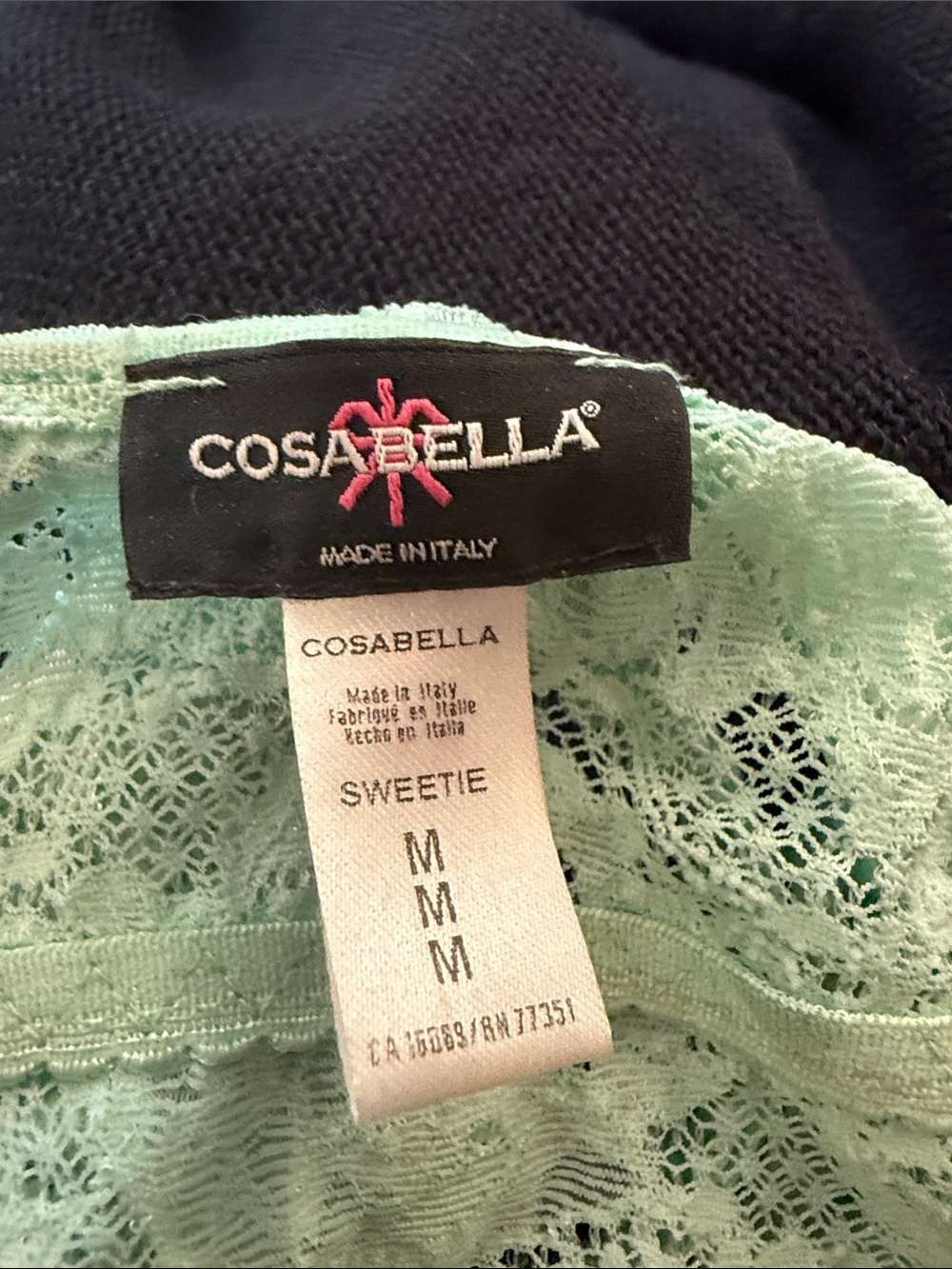 Cosabella sz M Lace Bralette in‎ Mint Green bra  great condition - Picture 5 of 5